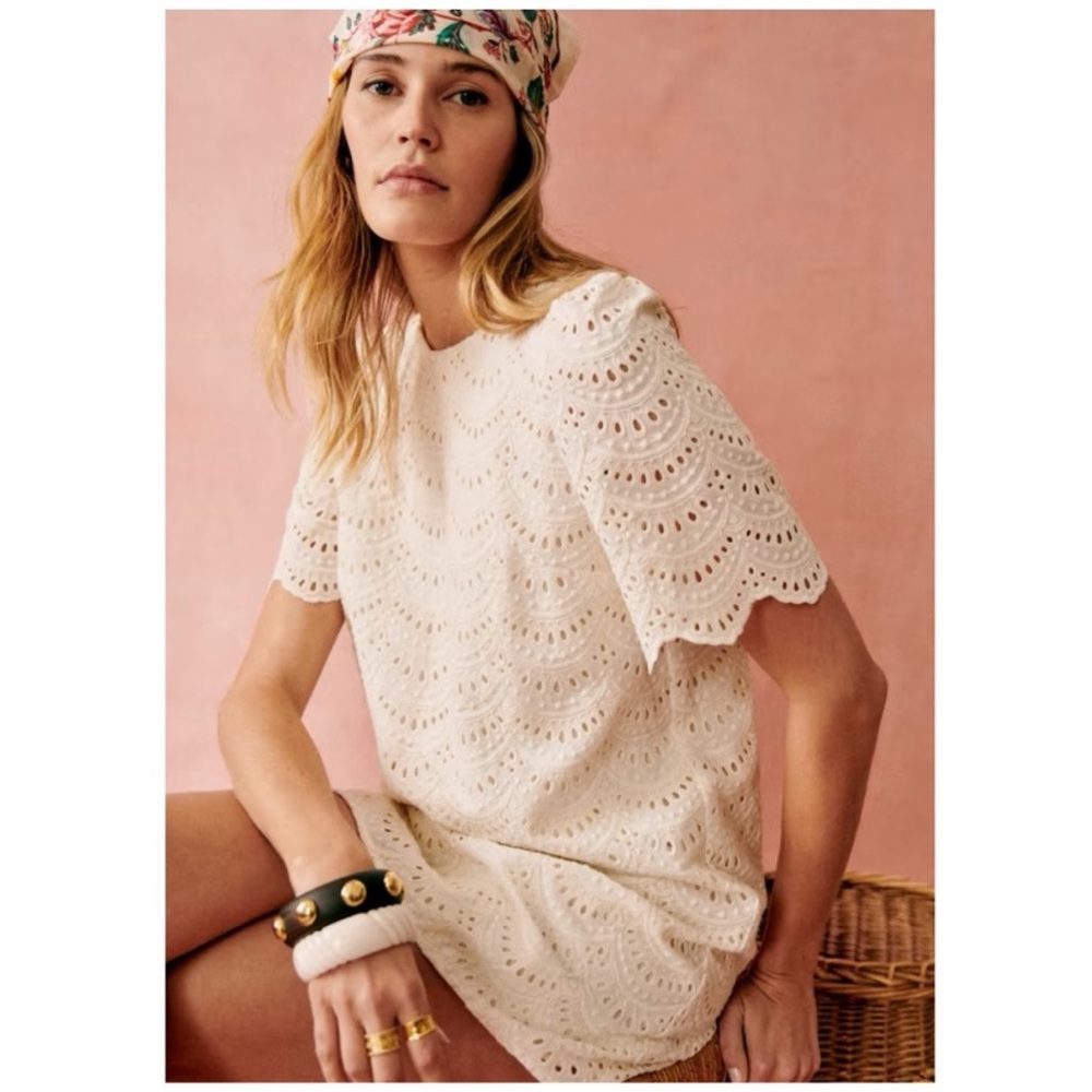 SÉZANE Tierra Embroidered Mini Dress - Ecru